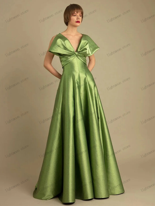 Robe de soirée trapèze simple, robes de Rhclassiques, nœud décoratif, robes de soirée formelles, robe de gala élégante, 2024
