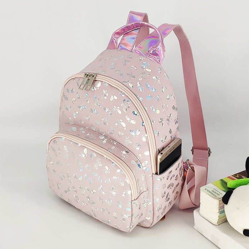 Bolso de hombro de PU personalizado para mujer, mochila de estudiante, bolso de hombro informal impreso, bolso de viaje ligero, nuevo