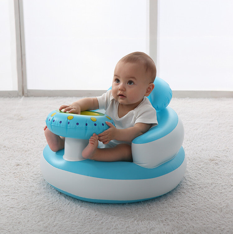 PVC Inflatable Baby Learning Chair Baby Sofa Bath Stool Children's Dining Chair Training Learning Seat Inflatable Toys