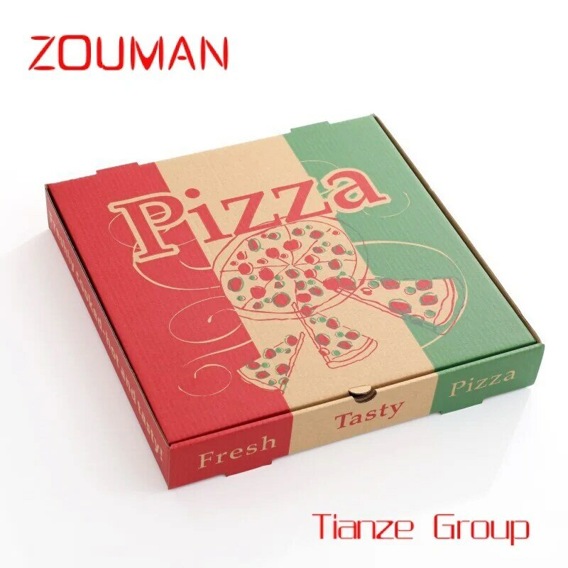 Paket kustom Makanan kelas penyimpan makanan kotak pizza ukuran bulat kotak kemasan makanan untuk bisnis kecil