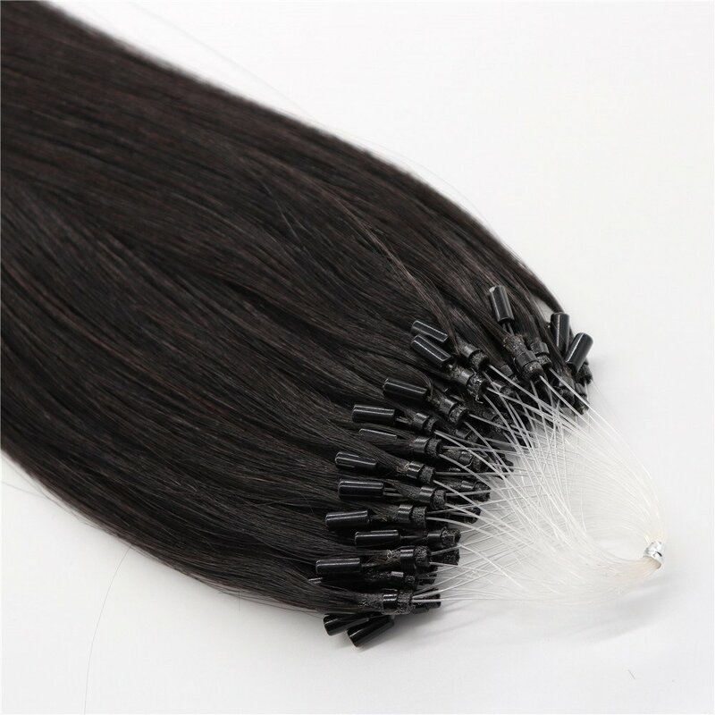 وصلات شعر صغيرة مستقيمة من Microlink ، شعر بشري ريمي ، وصلة صغيرة ، حلقة صغيرة ، طبيعية