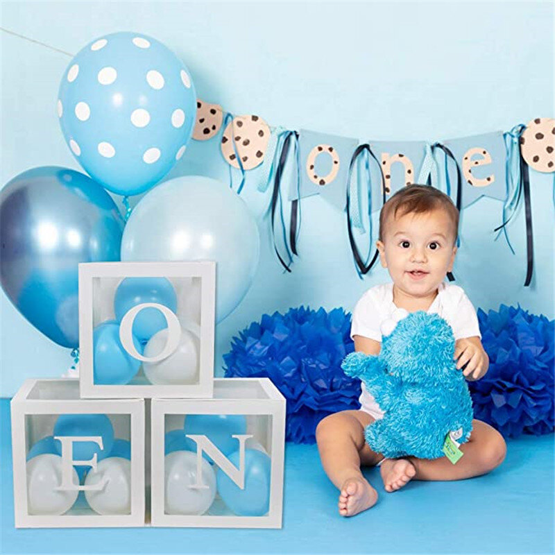 Детские воздушные шары на первый день рождения с буквами детские украшения на 1-й день рождения для малыша мальчика девочки 1 год День рождения фон
