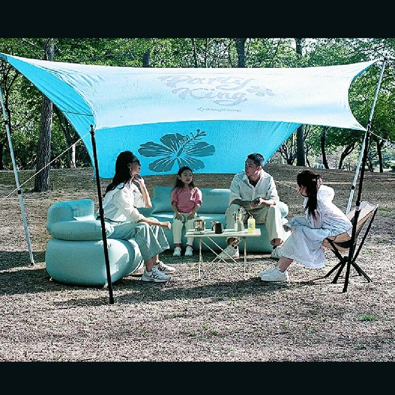 أريكة كسولة هوائية 3 مقاعد مع مضخة هواء ، أريكة هوائية للتخييم على الشاطئ في الهواء الطلق ، غرفة نوم مريحة رومانسية