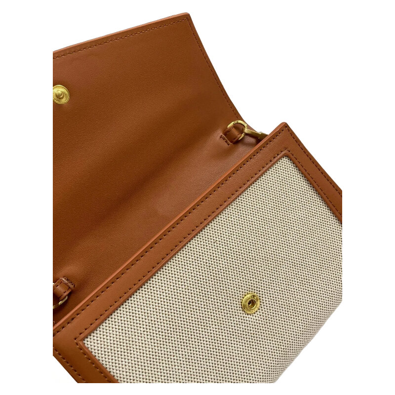 Abnehmbare Kettenhandtaschen-Karten tasche aus weißem Kalbsleder