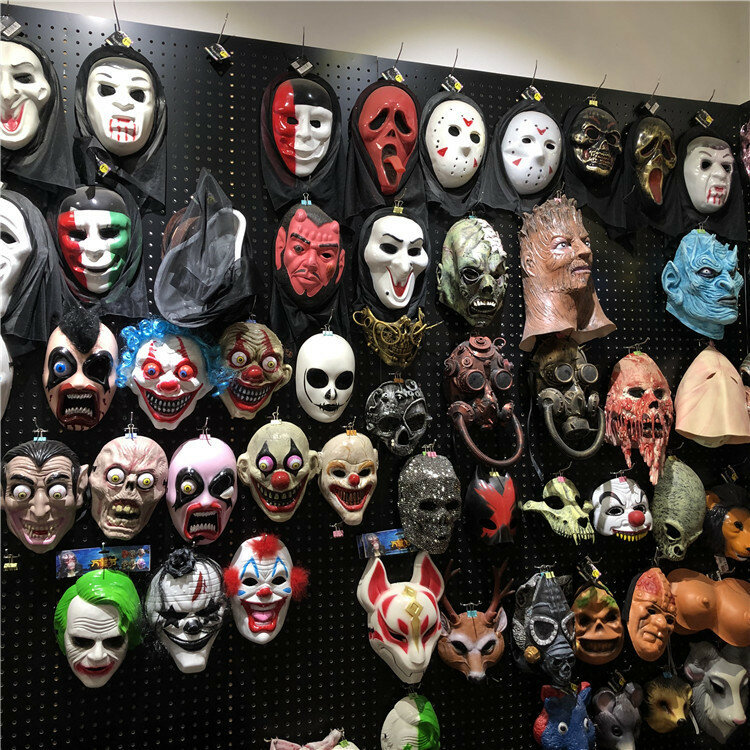 Peluca de Halloween máscara de payaso, tocado de fiesta de carnaval, máscara de terror de Pascua, utilería de Cosplay para adultos y niños