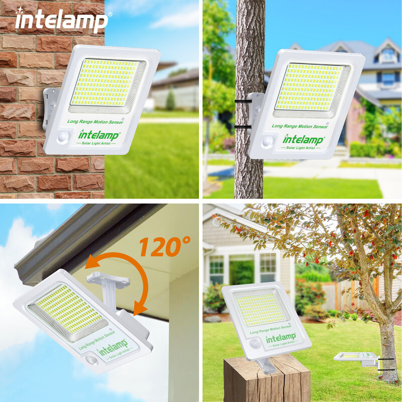 Solar Light Outdoor Motion Sensor Flood Security Lamp With Remote Control Powered Wall Lights Dusk to Dawn Garden Porch Farm
