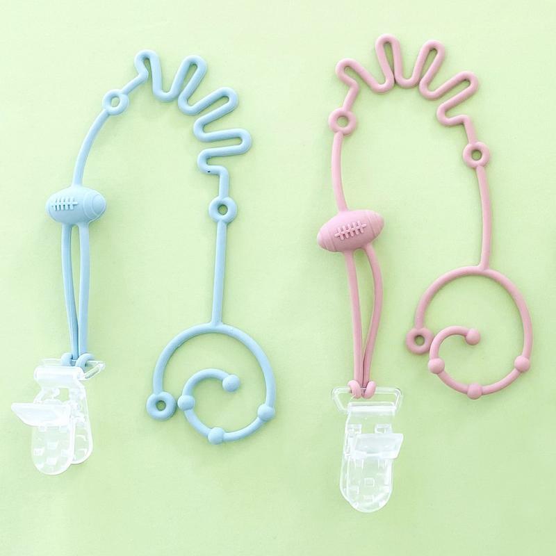 Силиконовый зажим для соски-пустышки, гибкая цепочка для соски-пустышки, эластичные детские принадлежности для прорезывания зубов, регулируемая длина для одежды, коляски