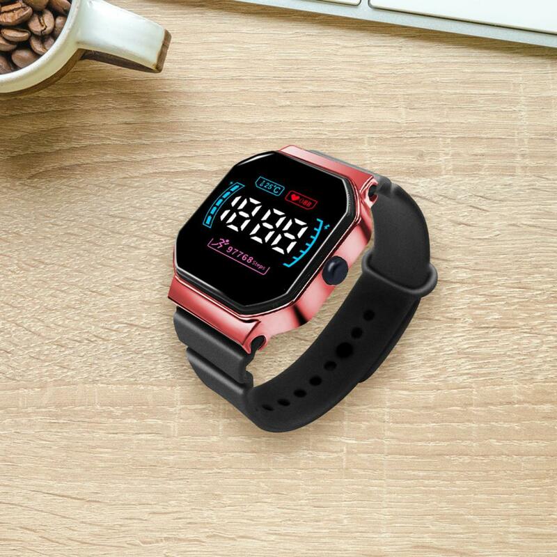 Relógio confortável com mostrador para estudantes, Dial Digital Sports LED Watch, Relógio de pulso confortável com exibição de fonte