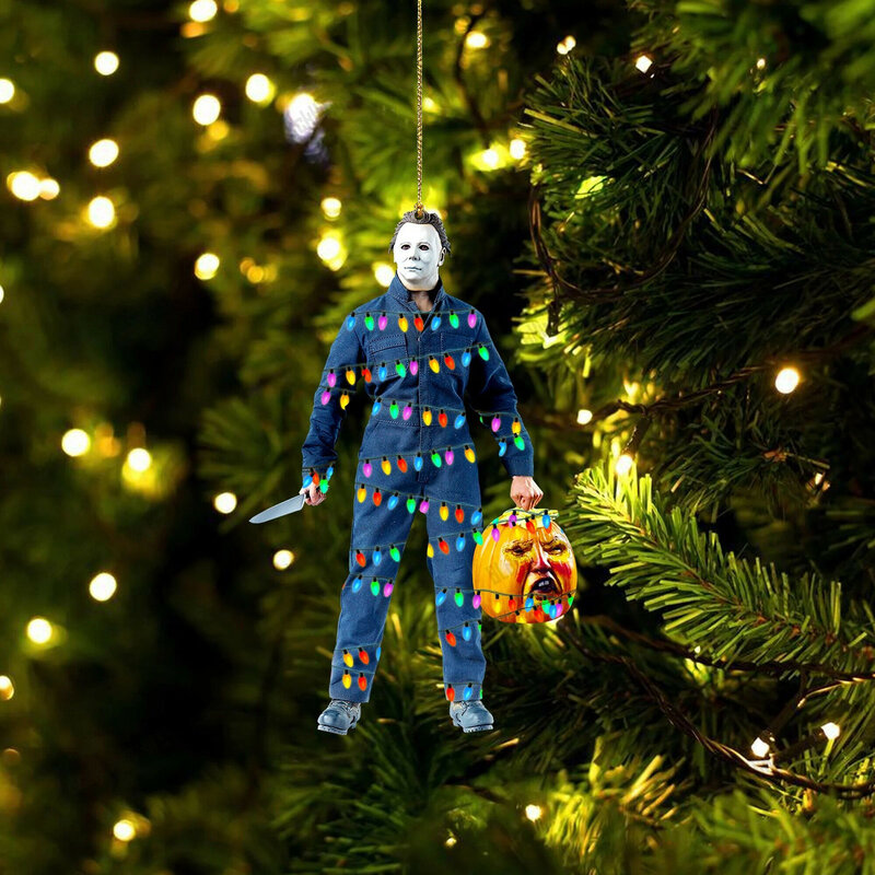 Diy Horror Film Personage Halloween Festival Feestartikelen Hanger Auto Achteruitkijkspiegel Ornament Kerstboom Decoratie Speelgoed