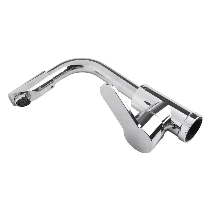 1PCS Tap Thickened Plastic Steel Single Handle Bathroom Faucet Polished Chrome Plated Swivel Basin Sink Cold Hot Mixer Tap