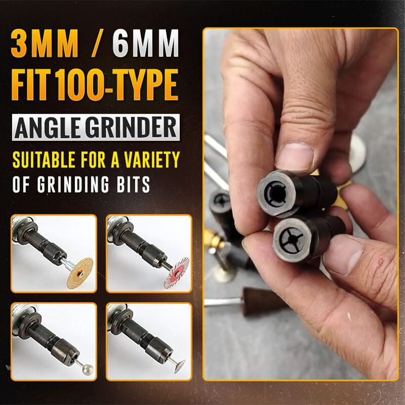 Universal Angle Grinder Modified 6/3mm Adapter To Straight Grinder Chuck For 100-type Angle Grinder M10 Thread Grinding Cutter