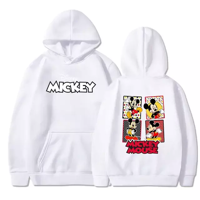 2024 Disney Mickey Minnie Mouse Hoodies Mannen Vrouwen Capuchon Trui Sweatershirt Mannelijke Vrouwelijke Student Hiphop Hoddie Sweatshirts