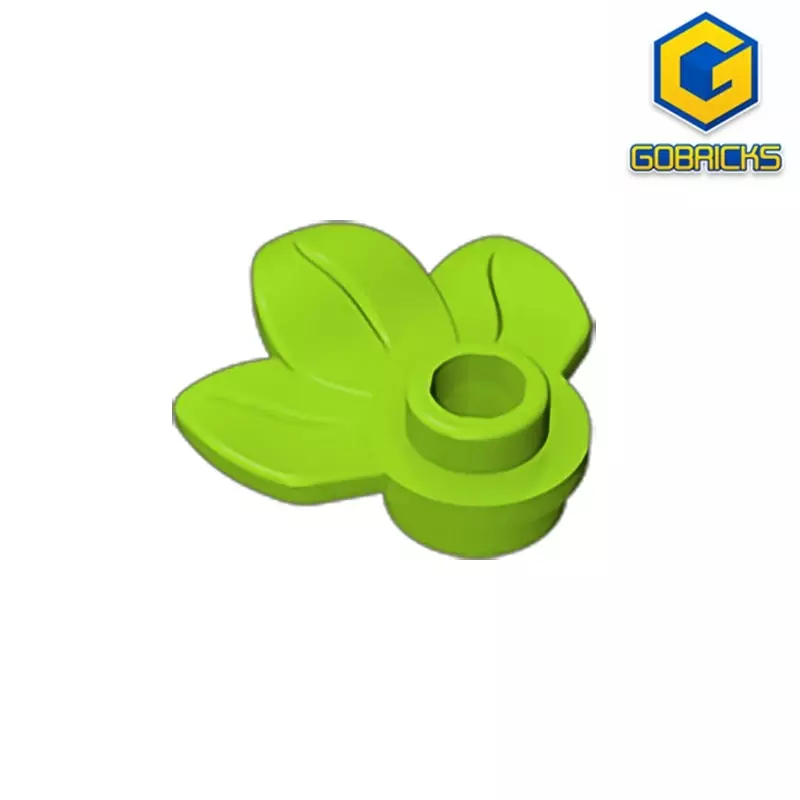 Plante GDS-1576 gobricks, ronde 1x1 avec 3 feuilles compatible 32607 pièces de bricolage pour enfants
