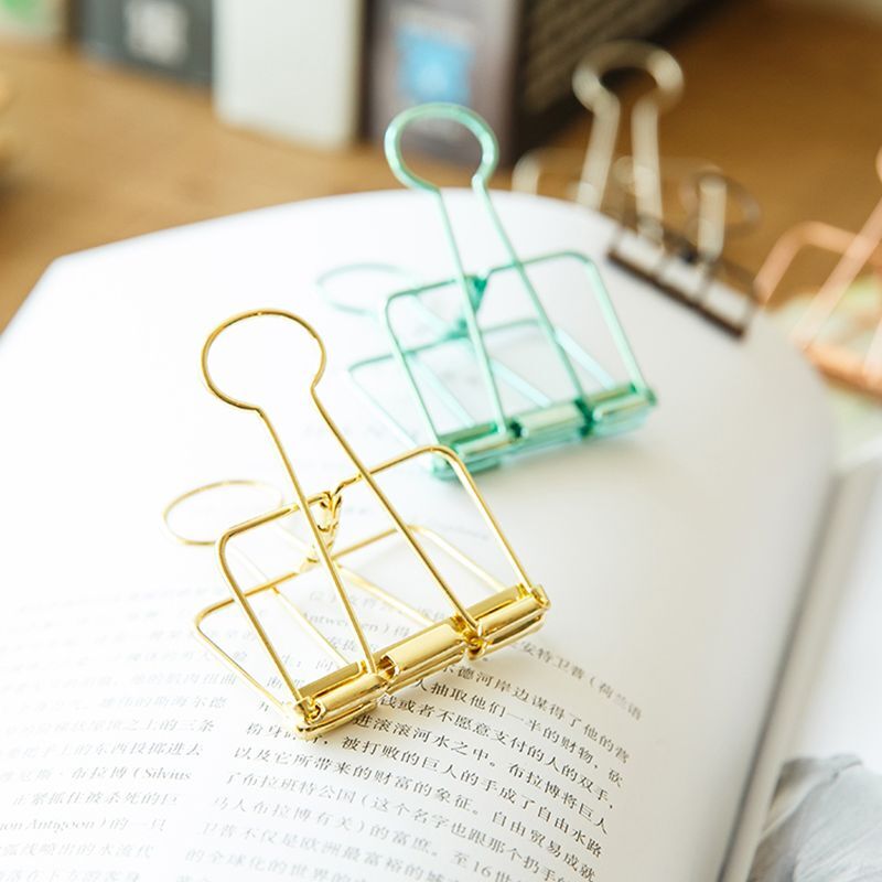 3 Types Paper Clips Hollow Binder Clips Stainless Steel Document Files Holder Notes Letter Notebook Clips DIY Bookmarks Supplies