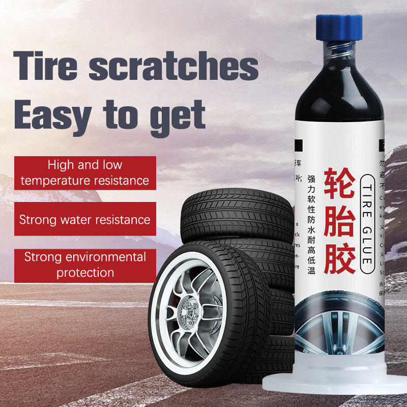 Pegamento para reparación de neumáticos, pegamento especial para reparación de grietas de neumáticos, pegamento negro fuerte, Adhesivo de silicona para neumáticos