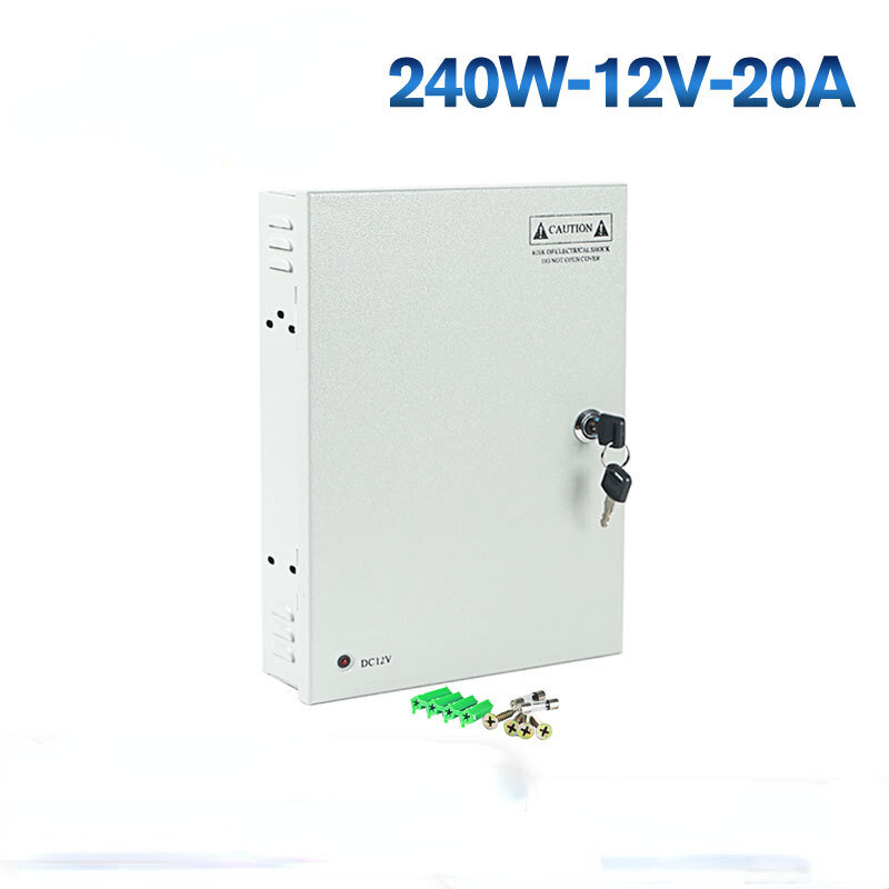 Fuente de alimentación centralizada, fuente de alimentación LED, interruptor de salida múltiple de una división, 240W, 12V, 18CH, 12V, 20a