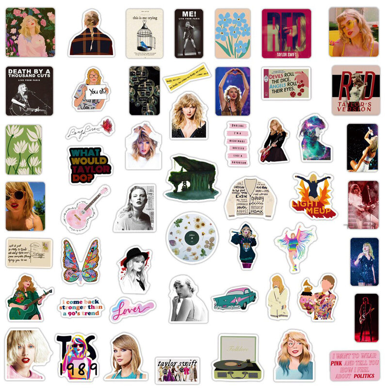 10/30/50/100pcs Singer Taylor Swift Stickers Album Decals Waterproof Graffiti Phone Guitar Car Laptop Kawaii Decoration Sticker