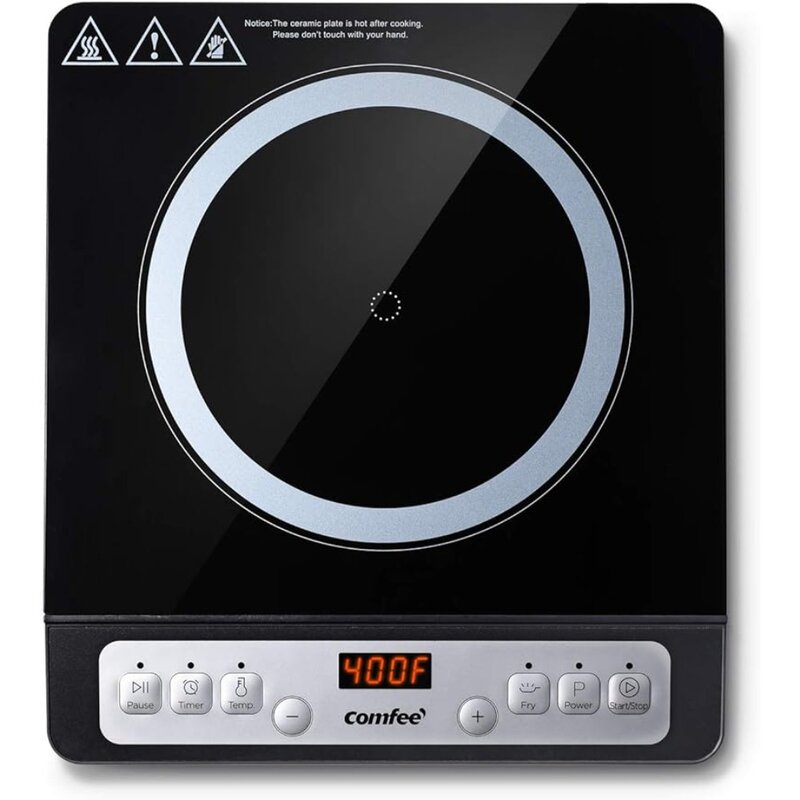 COMFEE’ 1800W Countertop Burner, with 8 Power & Temperature Settings & 180 Mins Timer Auto Shut Off and Energy-saving