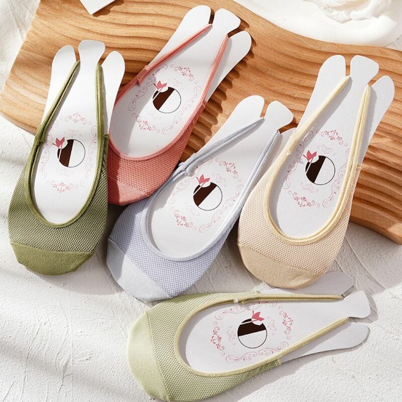 Summer Simple Solid Color Mesh Breathable Comfortable Women Sling Socks Lace Sock Slippers Half Palm Socks