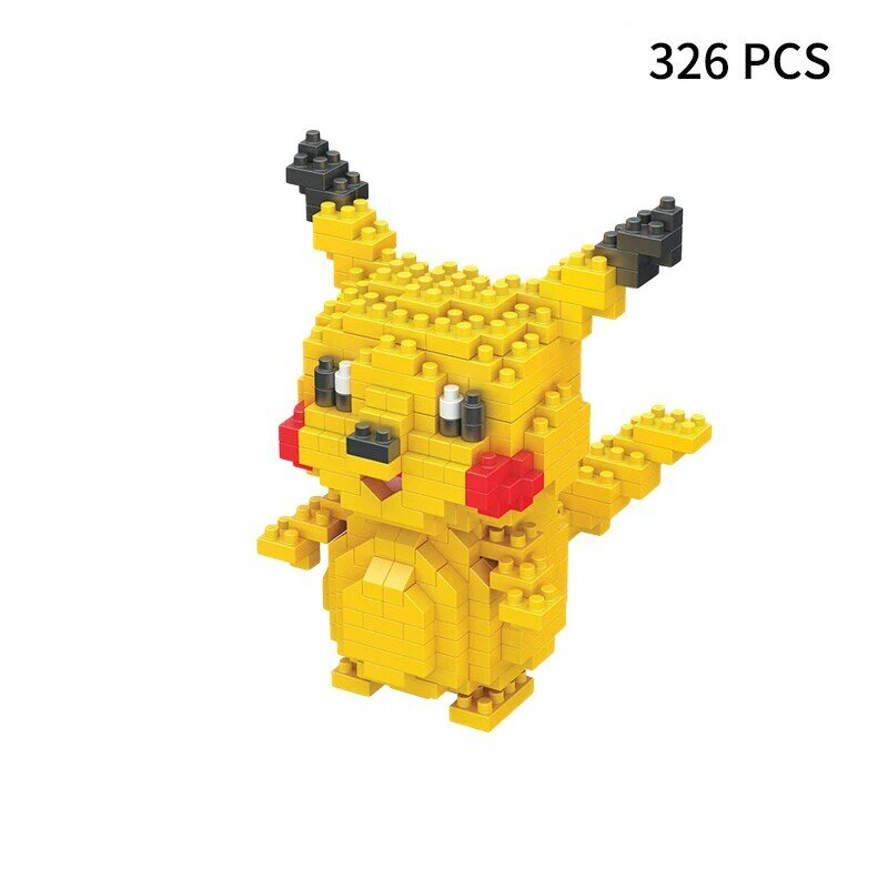 24pcs Pokemon Blocks Small Cartoon Building Block Pikachu Charizard Eevee Mewtwo Anime Assemble Action Pokemon  Model Dolls Toys