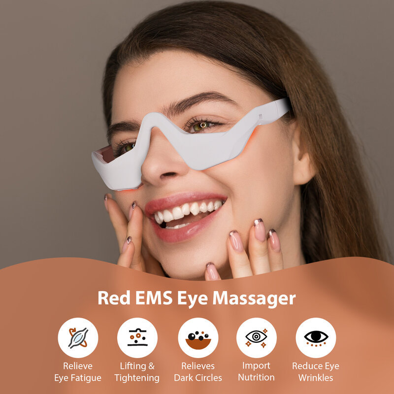 EMS Eye Relax Massageador, aliviar a fadiga ocular, removedor de círculos escuros, dispositivo de cuidados oculares, 4 modos