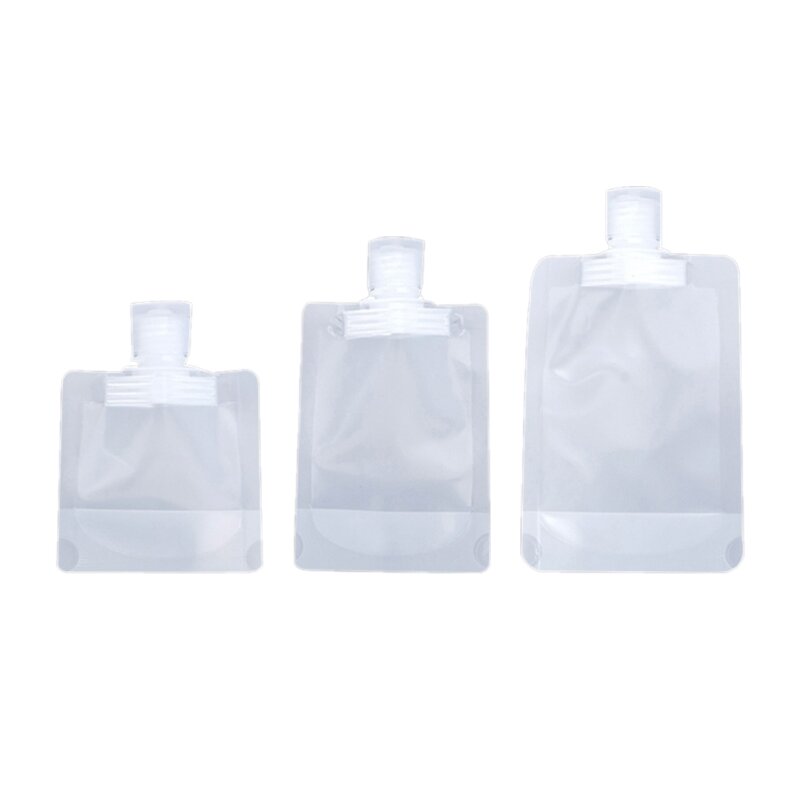 Bolsas con boquilla transparente 30ml 50ml 100ml Bolsa almacenamiento práctica y práctica