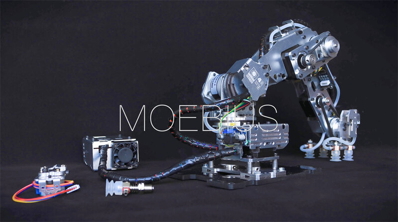 MOEBIUS Big Load 4 DOF Metal Robotic Arm with Suction Pump Stepper Motor for Arduino Industrial Robot Model Multi Axis Claw