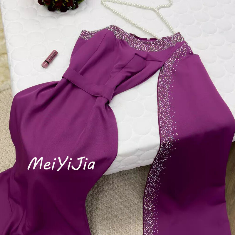 Meiyijia вечернее платье, саудовская облегающая юбка на одно плечо, женское атласное платье с поясом, Сексуальная Клубная одежда для вечеринки на день рождения, лето 2024