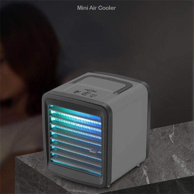 Air Cooler แบบพกพา Mini เครื่องปรับอากาศ USB Air Cooler พัดลมน้ำ Cooled Air พัดลมทำความเย็นสำหรับห้องนอน2023ใหม่