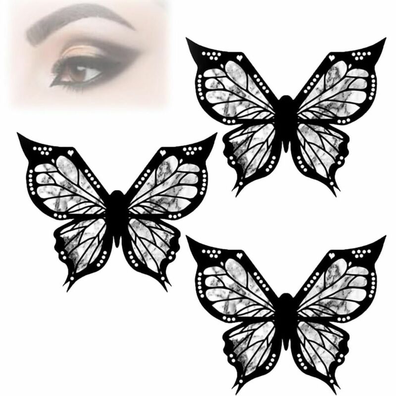 Alat stempel Eyeliner fleksibel, dapat dipakai ulang, stensil Eyeliner kupu-kupu, alat Eyeliner bersayap
