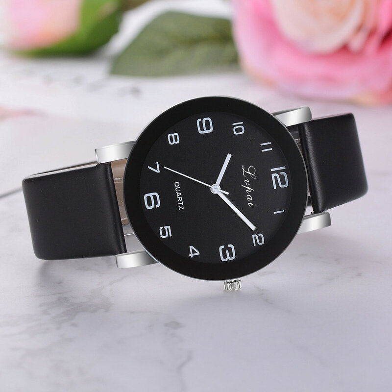 Jam tangan kuarsa modis wanita kelas atas 2024 jam tangan mewah tali kulit jam tangan Digital hadiah wanita Relogio Feminino Relojes