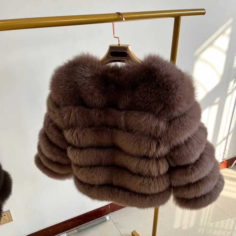 ブティック-女性用の本物のキツネの毛皮のジャケット,短いオーバーコート,冬のコート,卸売り,流行の夏服,10xl,100% ナチュラル