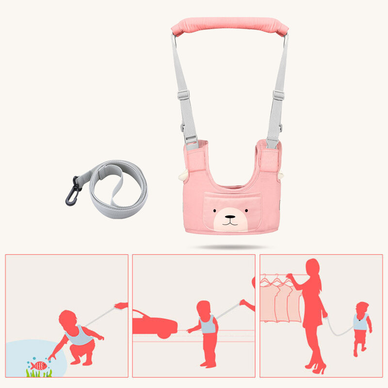 Cinturón de aprendizaje para caminar para bebé, andador para bebé, cuerda para niño pequeño, asiento para niño y niña, cinturón anticaída para bebé, artefacto de cuerda de tracción para niños de doble uso