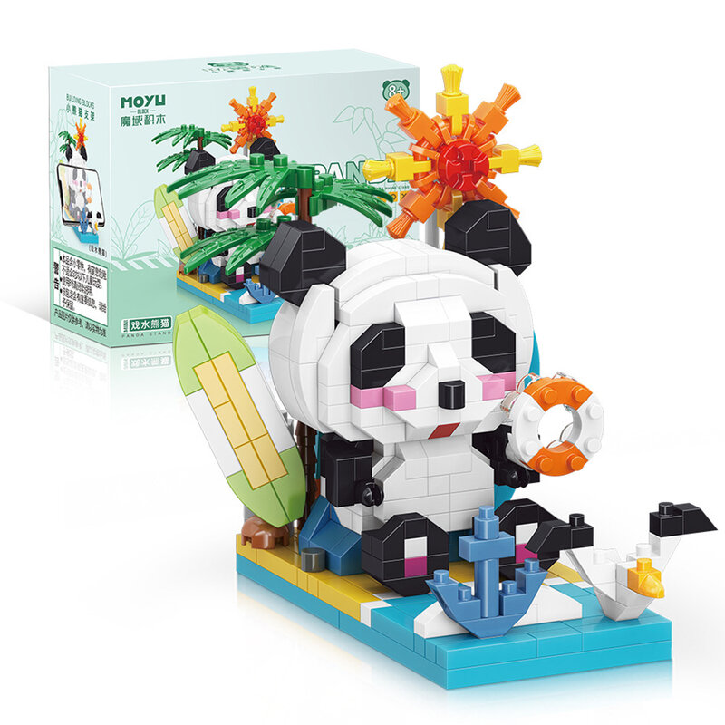 Маленькие кирпичи, панда, нано, строительные блоки, креативный держатель для телефона, собранные мини-кирпичи, фигурка панды, игрушка для детей, рождественские подарки
