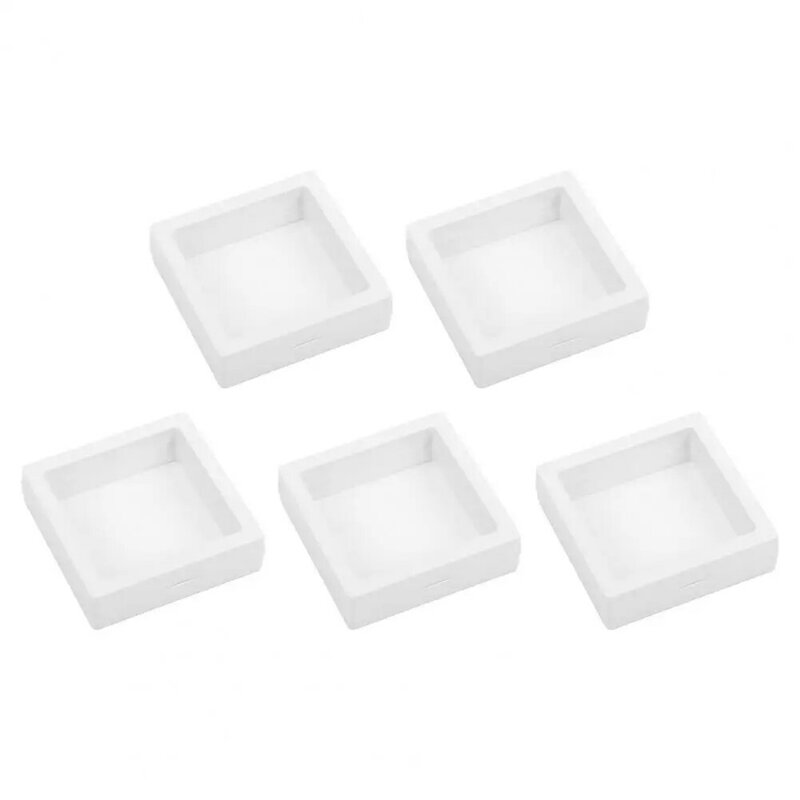 5Pcs/Set Ring Display Box Dustproof Anti-wear Plastic Stylish 3D Effect Jewelry Display Holder for Home