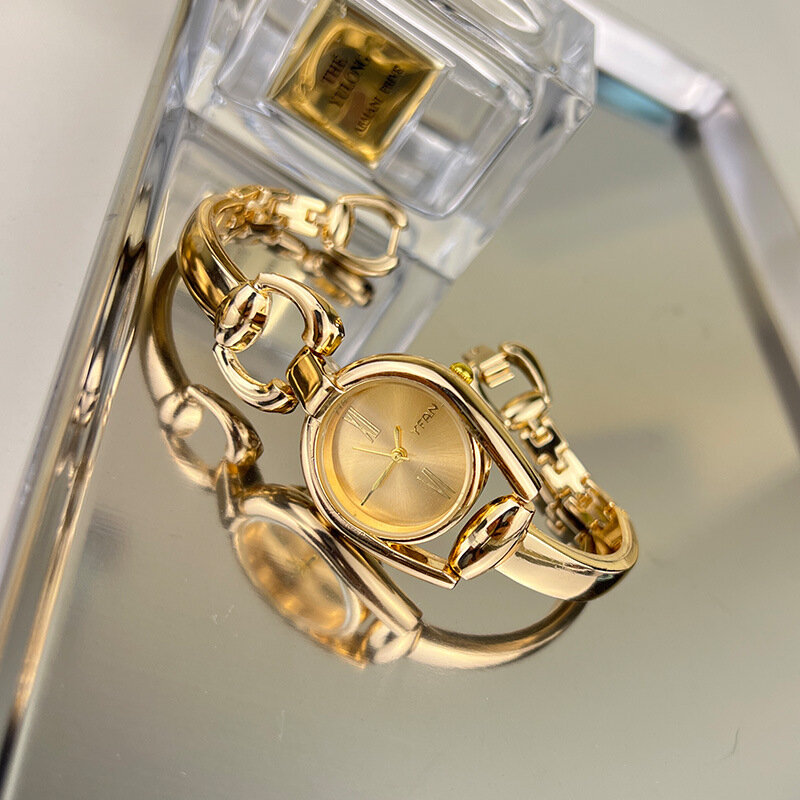 Nicho requintado relógio de pulso de quartzo feminino, pulseira minimalista, elegante, high-end, elegante