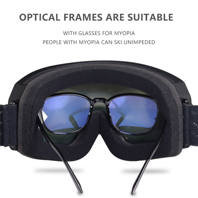 2024 New Outdoor Sports Double Layer Anti-Fog Ski Goggles Cylindrical Anti-Uv Ski Goggles Card Myopia Spot Straight Hair