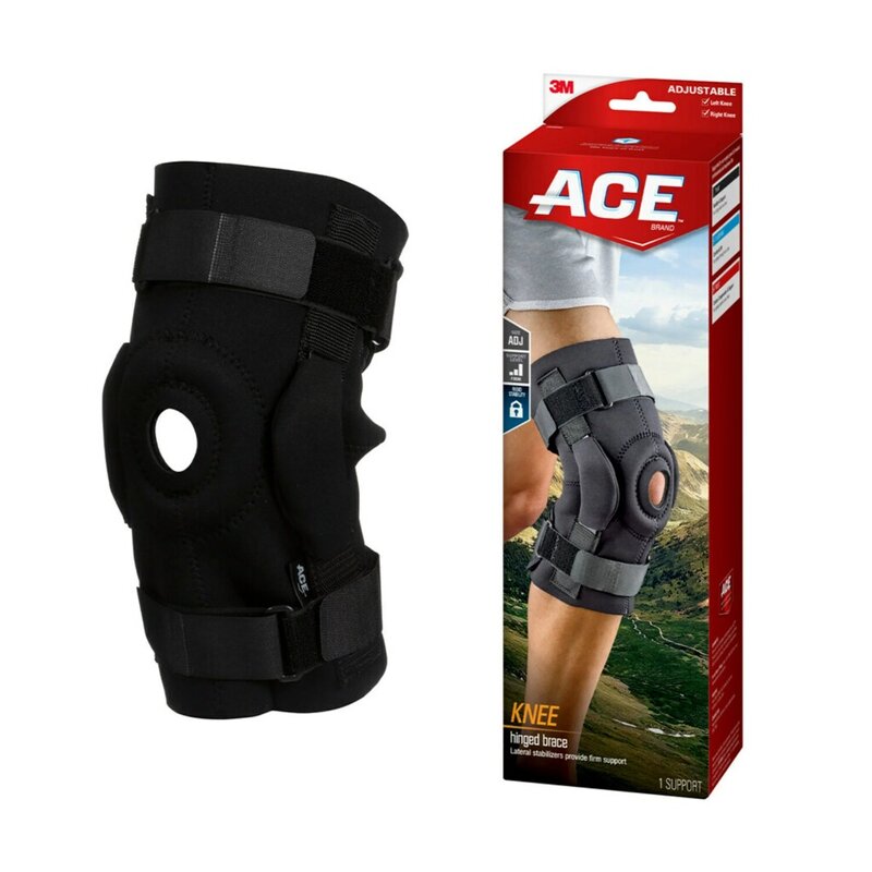 Hinged Knee Brace, Black – One Size Fits Most