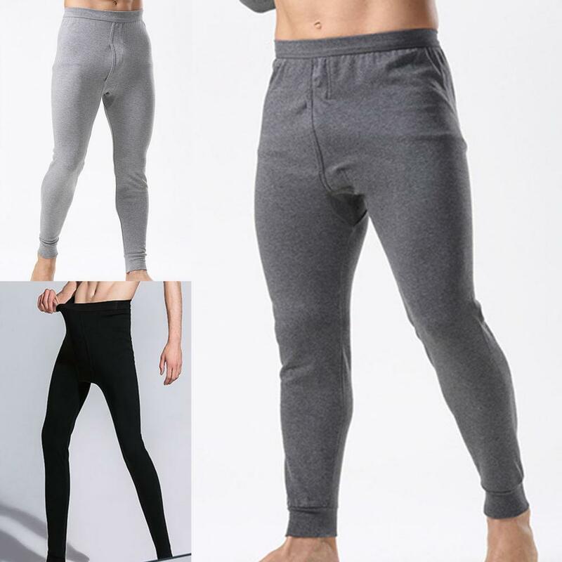 Casual  Fabulous Solid Color Winter Warm Underwear Great Stitching Base Pants High Elasticity   for Bedroom