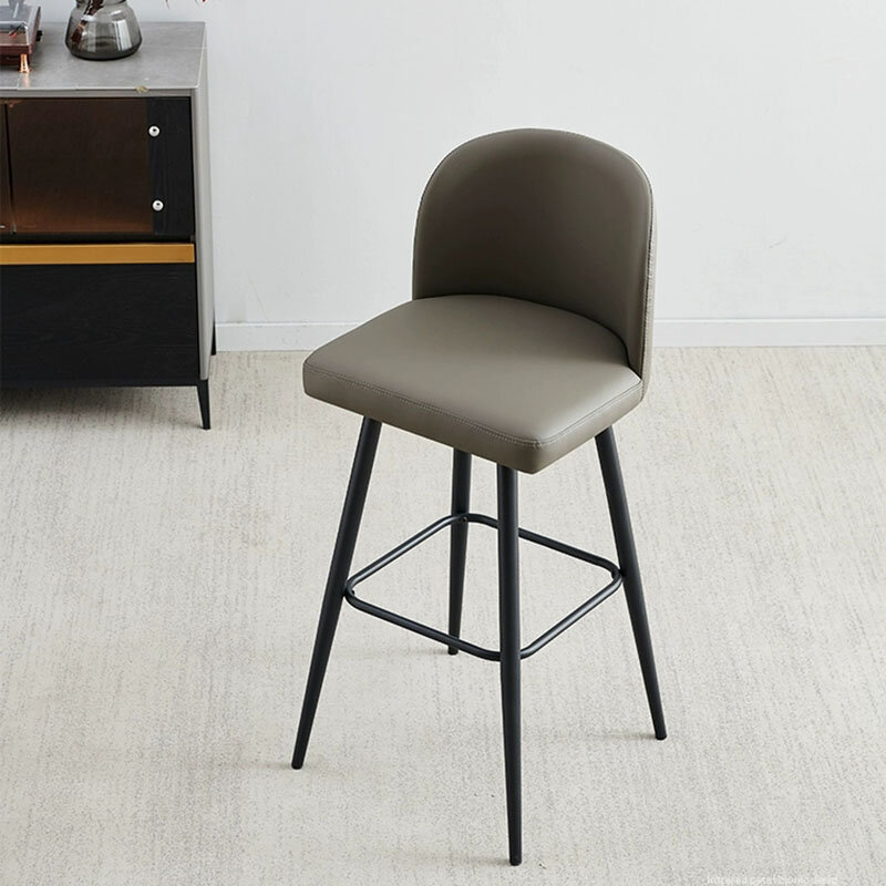 Cadeiras de couro ajustável com encosto, Cadeiras modernas do desenhador, Cadeiras portáteis, Tamborete contrário, Mobília home