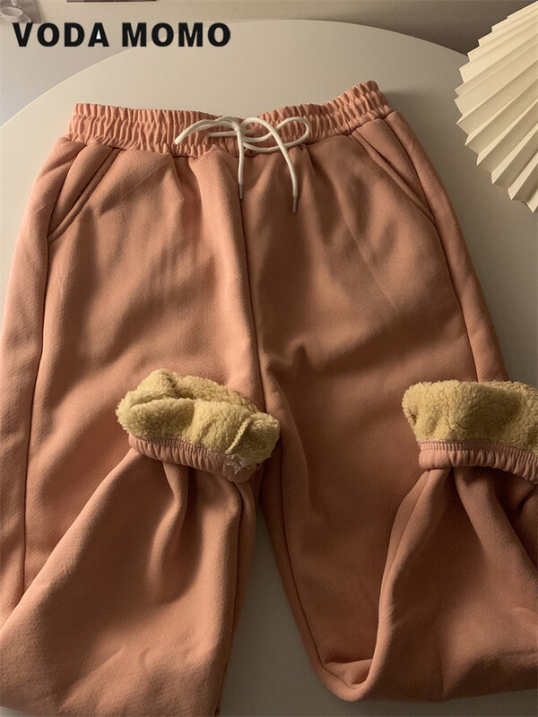 Pantalones Harlan holgados para mujer, pana gruesa y acolchada, moda informal coreana, invierno, 2023