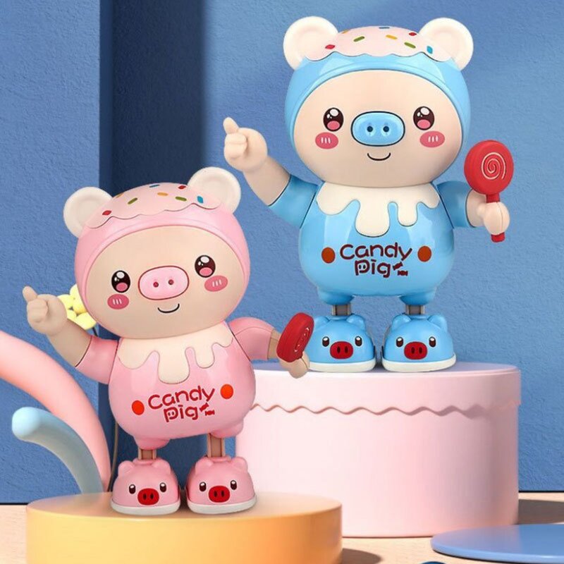 Cartoon Animal Electronic Pets Pig Dancing Toy altalena creativa può attorcigliare la plastica musica bambini/bambini/bambino