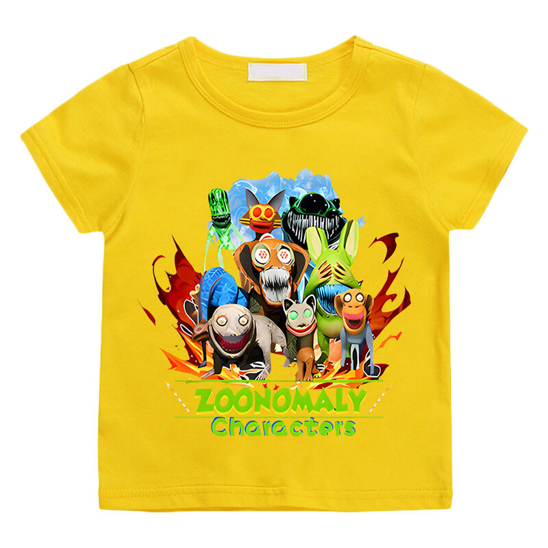 Zoonomaly-camisetas con estampado de dibujos animados para niñas y niños, playera suave de algodón de manga corta con estampado gráfico bonito para verano