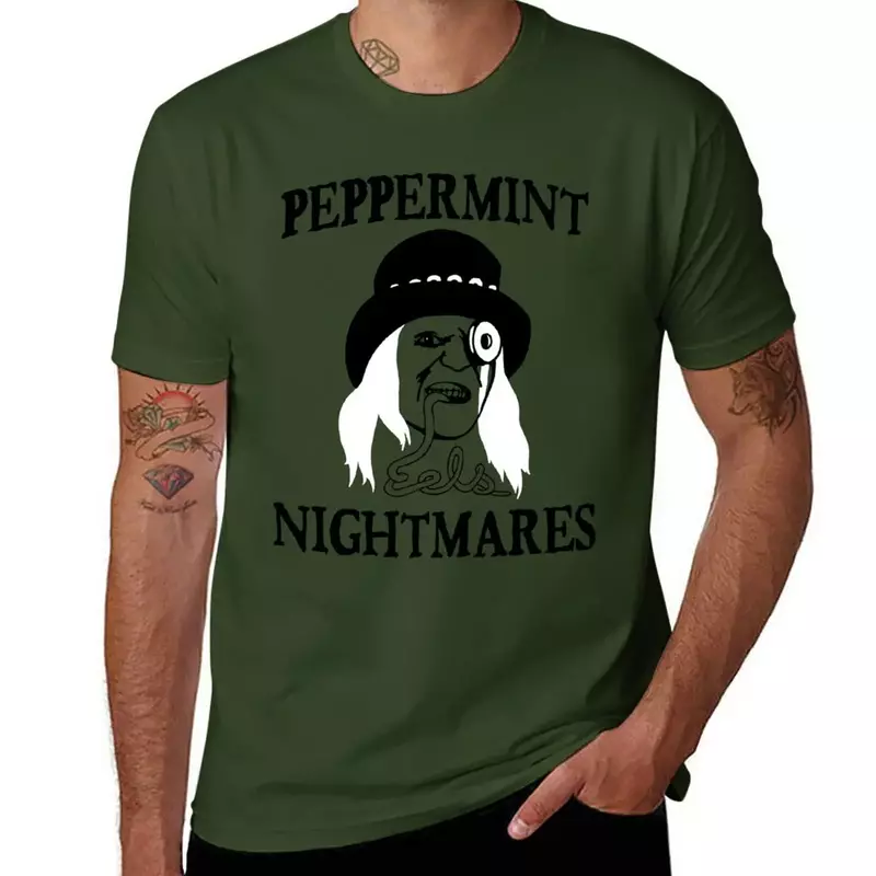 페퍼민트 악몽 티셔츠, 재미있는 히피 옷, 남성용 재미있는 티셔츠