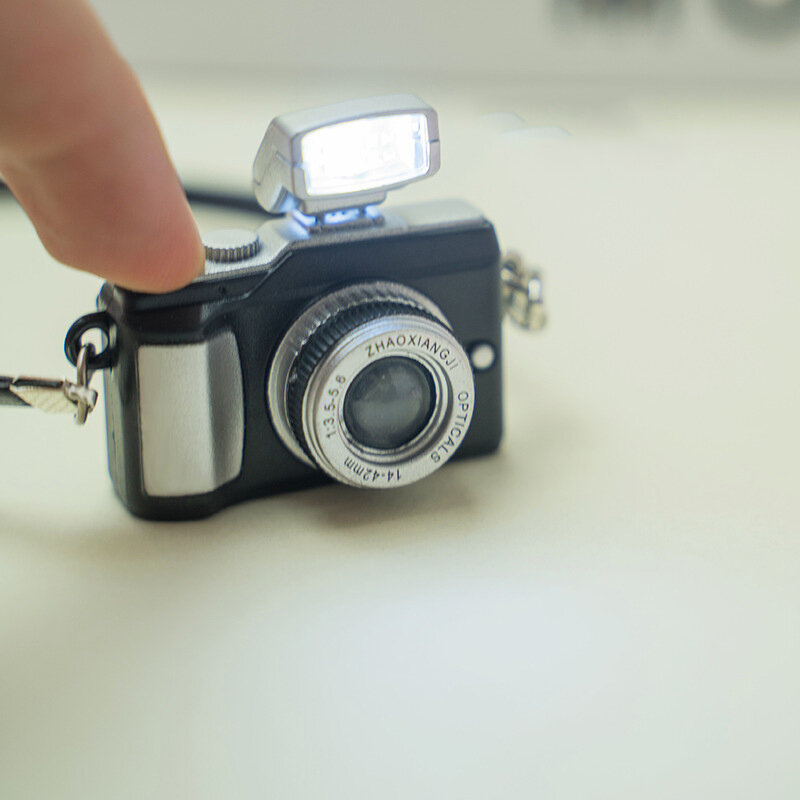 دمية كاميرا محاكاة مصغرة ، دمية اللعب ، الدمى مع ضوء LED ، صوت مصراع ، اكسسوارات للديكور دمية ، 1:12