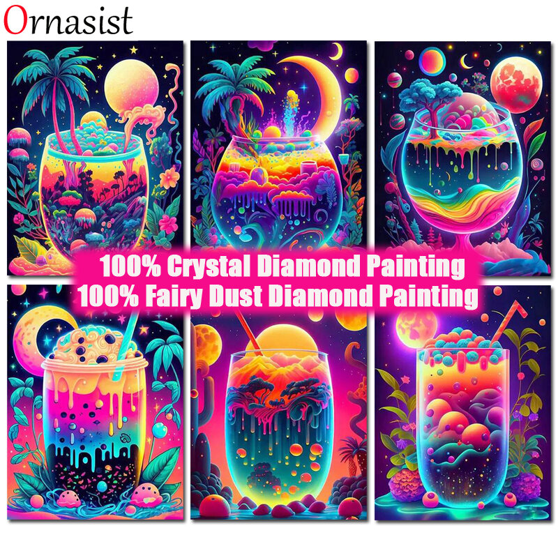 Crystal Diamond Painting "Cartoon Moon Bottle Cup" DIY 5D Diamond Embroidery Sale Full Fairy Dust Stones Cross Stitch Home Decor