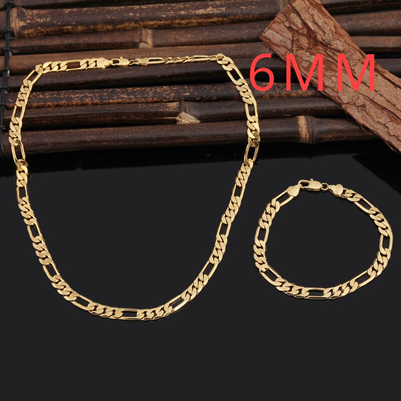 Desainer asli 925 perak murni 18K emas 6MM gelang geometri set perhiasan kalung untuk wanita pria mode pakaian jalanan