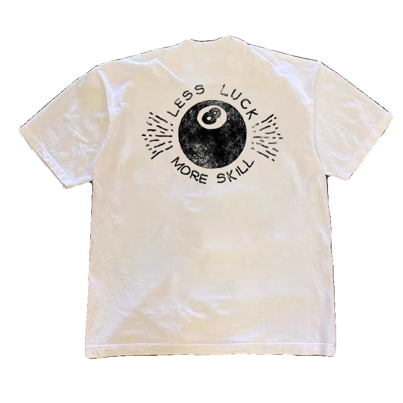 Camiseta de billar americano retro 8 para hombre y mujer, camiseta de manga corta de calle alta, top de media manga de algodón suelto informal de verano, y2k