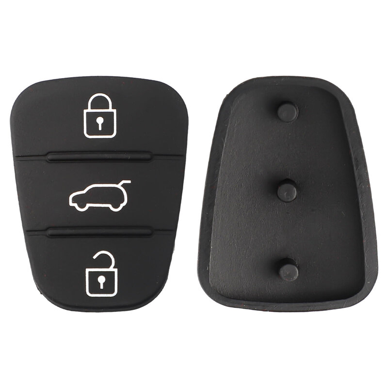 2 Stuks Afstandsbediening Auto 3 Knoppen Sleutel Shell Fobs Case Rubber Pad Zwart Voor Hyundai I10/I20/I30 Auto Sleutelzak Auto Accessoires