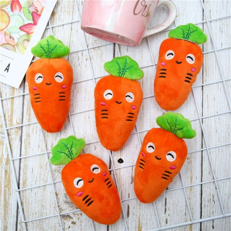 LLavero de zanahoria de peluche, accesorios de joyería, llavero de dibujos animados, vegetales, zanahoria